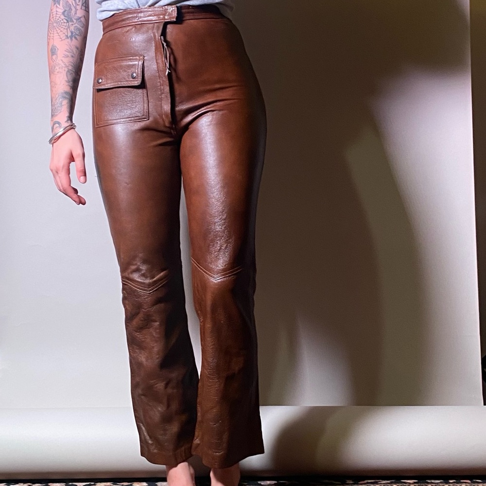 Leather and suede vintage pants